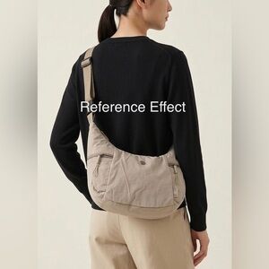 Ultra Lightweight Crossbody Bag Casual Nylon Shoulder Bag Minimalist Beige